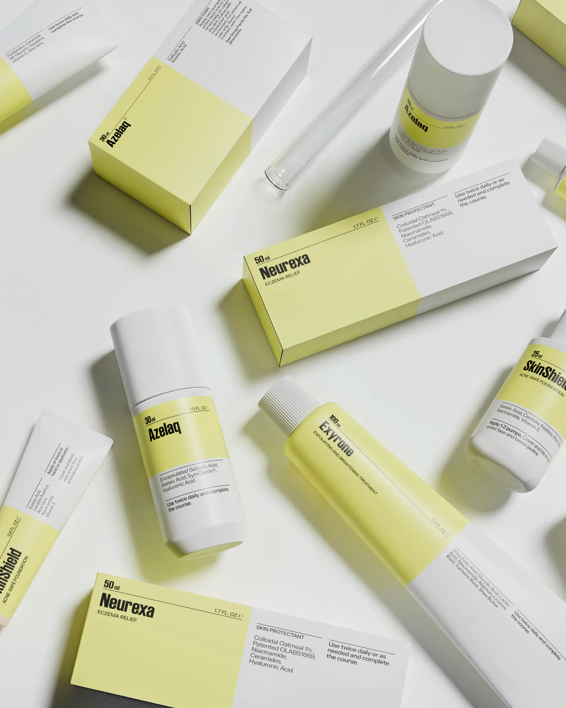 Image with products for clear skin